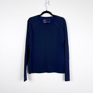 Figs Women's Long Sleeve Tee Shirt Blue Sz L